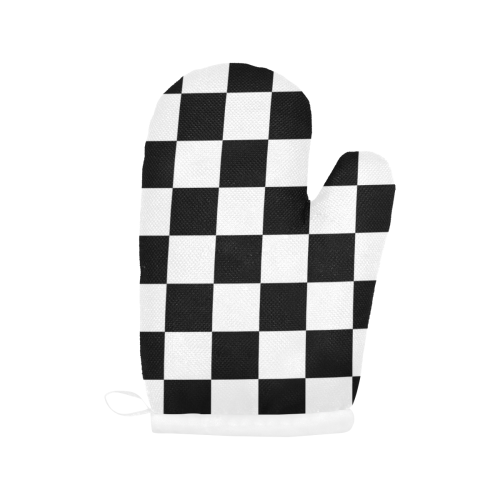 Black White Chess Board Oven Mitt (Two Pieces)