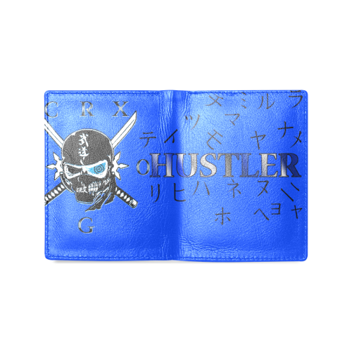 Hustler Ninja Blue W Men's Leather Wallet (Model 1612)