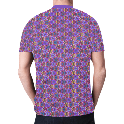 Purple Doodles - Hidden Smiles New All Over Print T-shirt for Men (Model T45)