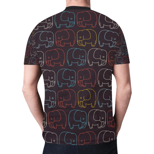 elephant pattern New All Over Print T-shirt for Men/Large Size (Model T45)