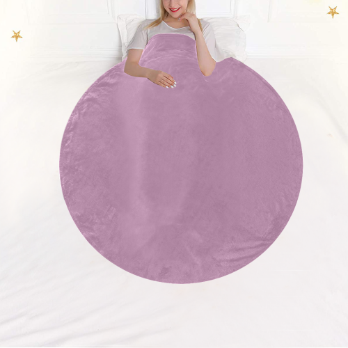 color mauve Circular Ultra-Soft Micro Fleece Blanket 47"