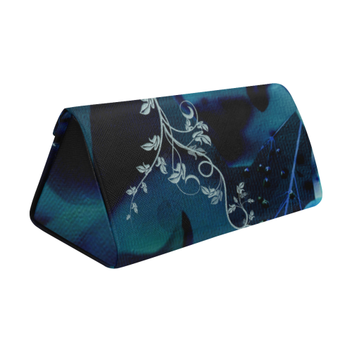 Floral design, blue colors Custom Foldable Glasses Case