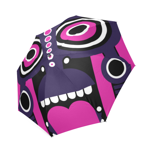 Pink Purple Tiki Tribal Foldable Umbrella (Model U01)