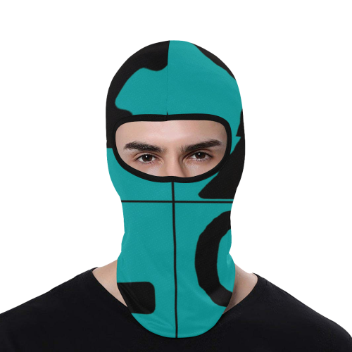 NUMBERS Collection Symbols Black/Teal All Over Print Balaclava