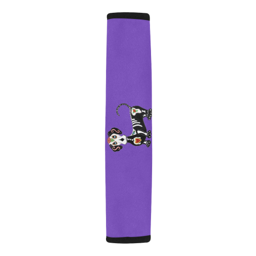 Dachshund Sugar Skull Purple Car Seat Belt Cover 7''x12.6''