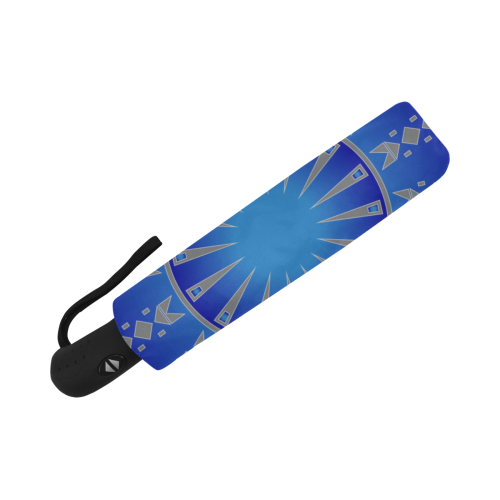 Wacipi Blue Grey Anti-UV Auto-Foldable Umbrella (Underside Printing) (U06)