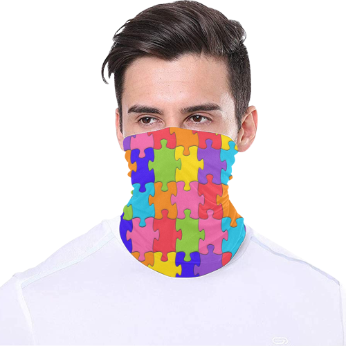 Multicolored Jigsaw Puzzle Multifunctional Headwear