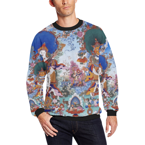Four Heavenly Kings, by Ivan Venerucci Italian Style Men's Oversized Fleece Crew Sweatshirt (Model H18)