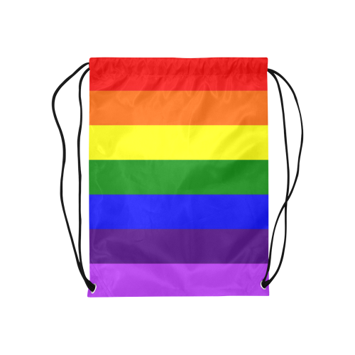 Rainbow Flag (Gay Pride - LGBTQIA+) Medium Drawstring Bag Model 1604 (Twin Sides) 13.8"(W) * 18.1"(H)