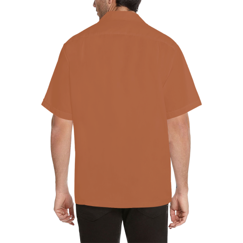 casual solid brown Hawaiian Shirt (Model T58)