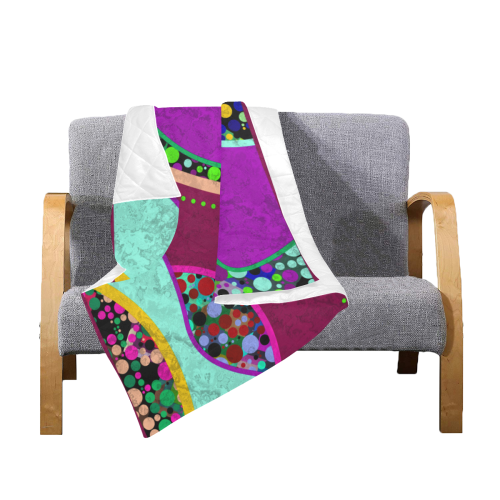 Abstract Pattern Mix - Dots And Colors 2 Quilt 40"x50"