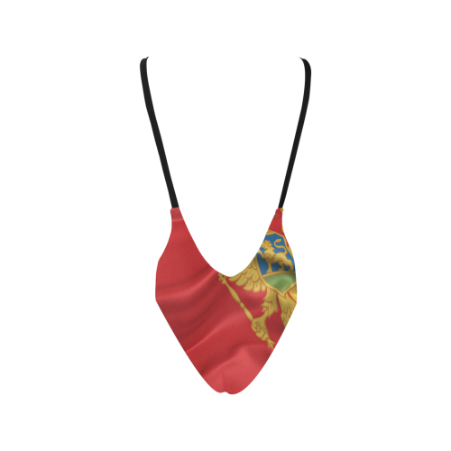 Montenegro Flag Sexy Low Back One-Piece Swimsuit (Model S09)