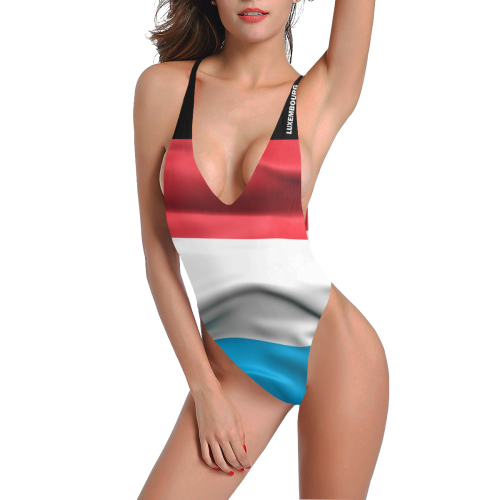 Luxembourg Flag Sexy Low Back One-Piece Swimsuit (Model S09)