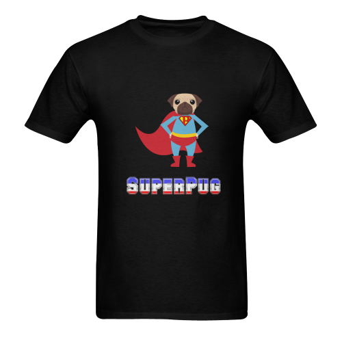 SuperPug Men's T-Shirt in USA Size (Two Sides Printing)