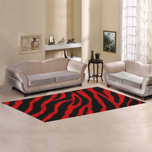Ripped SpaceTime Stripes - Red Area Rug 9'6''x3'3''