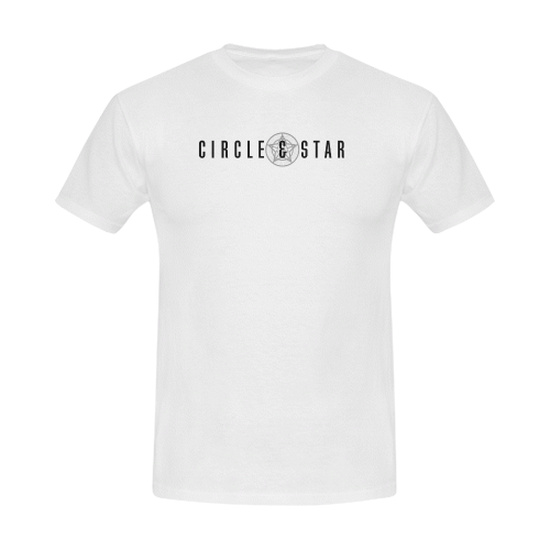 Logo Text(B) White Men's T-Shirt in USA Size (Front Printing Only)