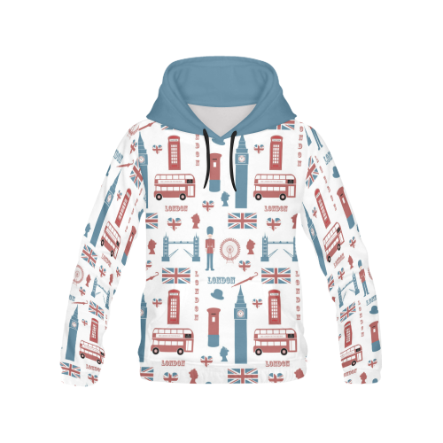 I love London All Over Print Hoodie for Men/Large Size (USA Size) (Model H13)