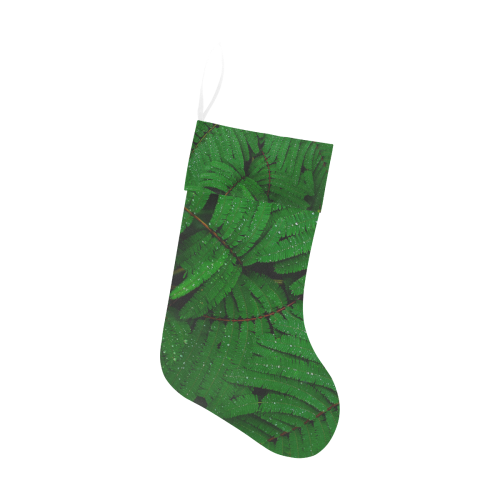 Forest Green Plants with Dew Photo Christmas Stocking