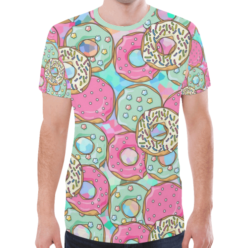Doughnut (Donut) Pattern New All Over Print T-shirt for Men (Model T45)