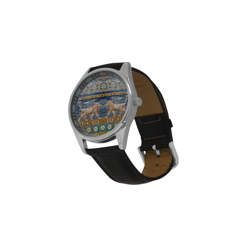 Lions of Babylon Men's Casual Leather Strap Watch(Model 211)