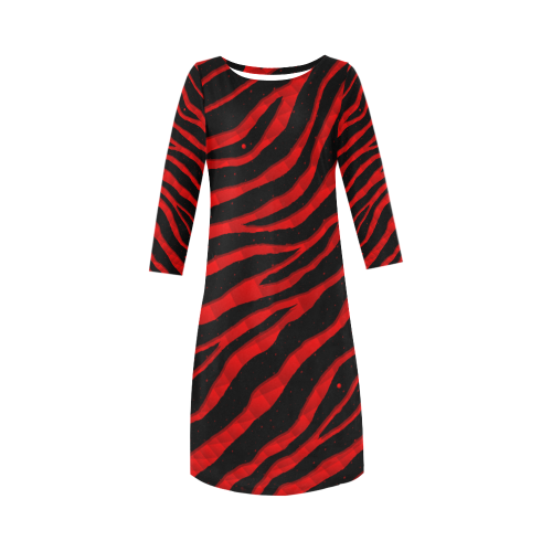 Ripped SpaceTime Stripes - Red Round Collar Dress (D22)