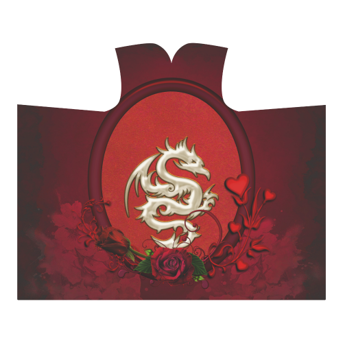 The dragon with roses Hooded Blanket 60''x50''