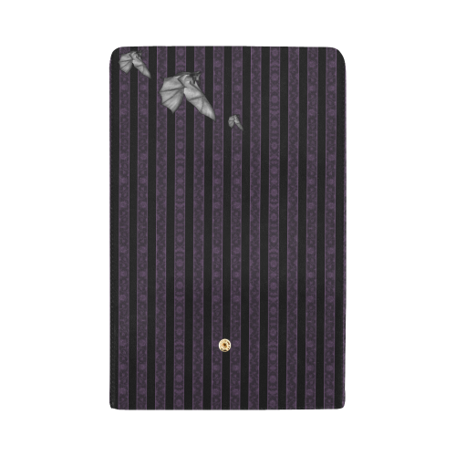 Purple Damask Striped Goth Bats Wallet Women's Trifold Wallet (Model 1675)