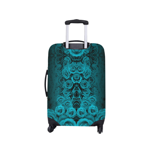 rose 2 turquoise Luggage Cover/Small 18"-21"