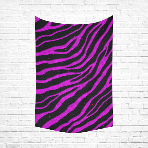 Ripped SpaceTime Stripes - Pink Cotton Linen Wall Tapestry 60"x 90"