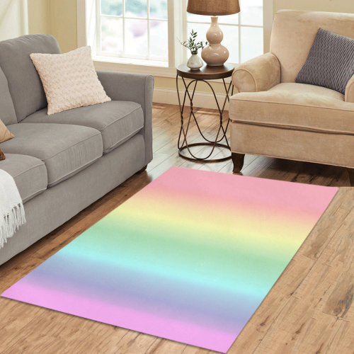 Pastel Rainbow Area Rug 5'3''x4'