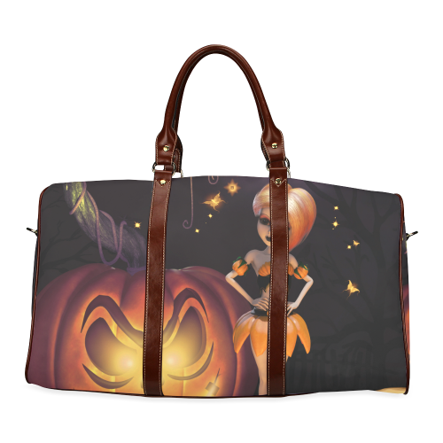 Halloween, girl with pumpkin Waterproof Travel Bag/Small (Model 1639)