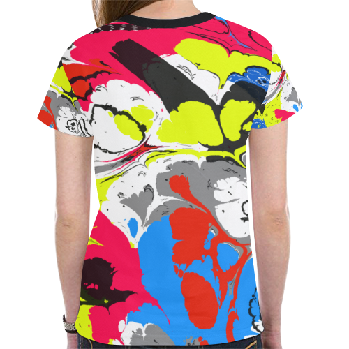 Colorful distorted shapes2 New All Over Print T-shirt for Women (Model T45)