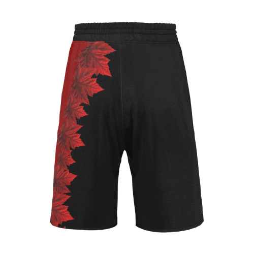 Canada Maple Leaf Shorts - Casual Black Men's All Over Print Casual Shorts (Model L23)