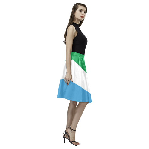 Vegan Flag Melete Pleated Midi Skirt (Model D15)
