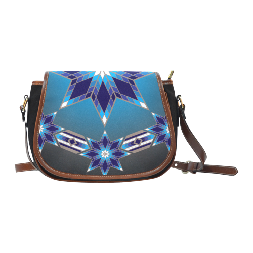 Morning Stars Circle Blue Saddle Bag/Small (Model 1649)(Flap Customization)