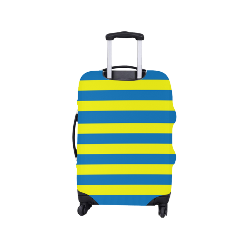 Yellow Blue Stripes Luggage Cover/Small 18"-21"