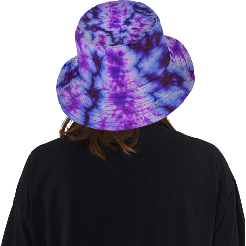 tie dye in wild blue and purple All Over Print Bucket Hat