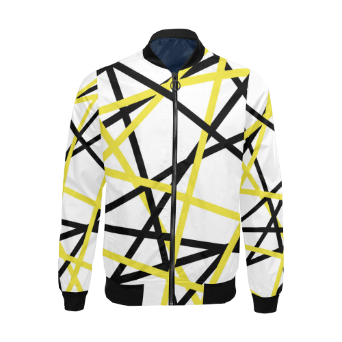 Black and yellow stripes All Over Print Bomber Jacket for Men/Large Size (Model H19)