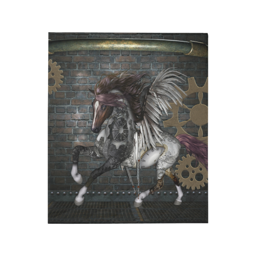 Steampunk, awesome steampunk horse with wings Quilt 50"x60"