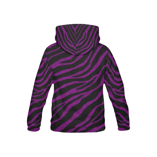 Ripped SpaceTime Stripes - Purple All Over Print Hoodie for Kid (USA Size) (Model H13)