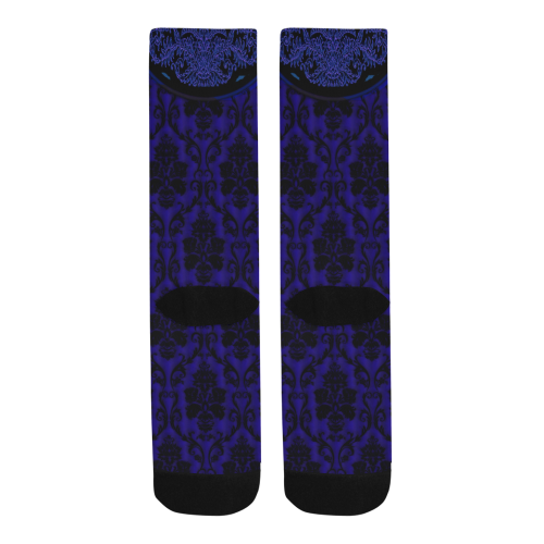 Gothic Victorian Black'n Blue Pattern Men's Custom Socks