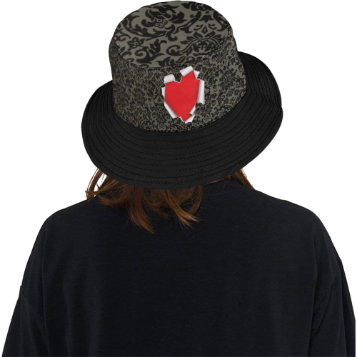 Torn Heart All Over Print Bucket Hat