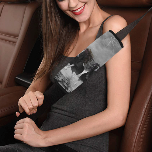Awesome running black horses Car Seat Belt Cover 7''x10''
