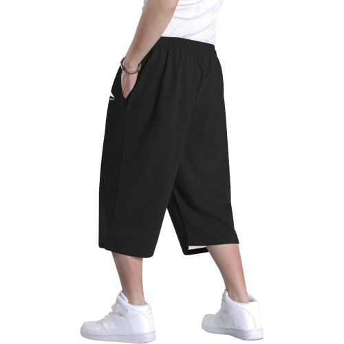 Men's Baggy Shorts (White&Black) Men's All Over Print Baggy Shorts (Model L37)