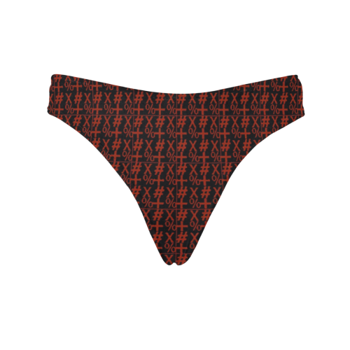 NUMBERS Collection Symbols Red Women's All Over Print Thongs (Model L30)