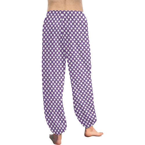 Royal Lilac and White Polka Dots Women's All Over Print Harem Pants (Model L18)