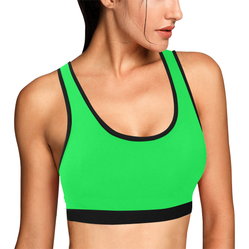 lime green runners bra Women's All Over Print Sports Bra (Model T52)