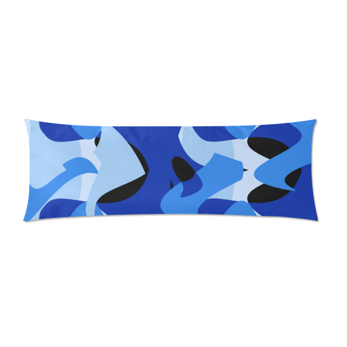 Camouflage Abstract Blue and Black Custom Zippered Pillow Case 21"x60"(Two Sides)