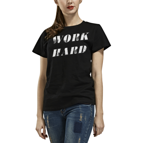 Work hard All Over Print T-Shirt for Women (USA Size) (Model T40)