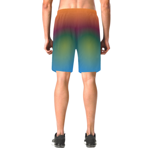 Big Rich Spectrum by Aleta Men's All Over Print Elastic Beach Shorts (Model L20)